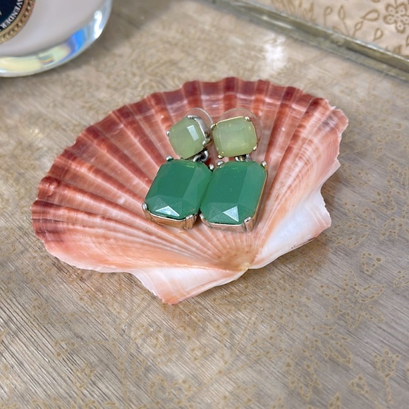 J. Crew Jewelry - JCrew Green Gem Drop Earrings